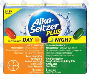 Alka Seltzer Plus day & night, multi-symptom cold & flu formula, 12 liquid gels for day, 8 liquid gels for night 20 count