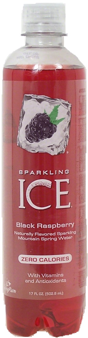Sparkling Ice black raspberry flavored sparkling mountain spring water, zero calorie, 3% juice 17 fluid ounce