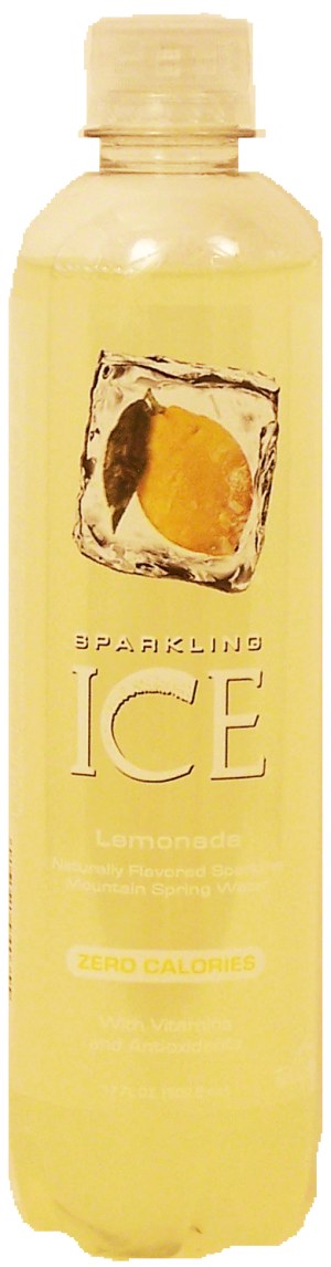 Sparkling Ice lemonade, naturally flavored sparkling mountain spring water, zero calories, 3% juice 17 fluid ounce