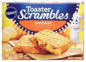 Pillsbury Toaster Scrambles sausage; cheese sauce, egg & sausage in pastry crust, 4 count 7.2 ounce