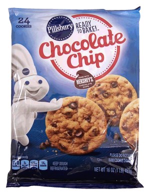 Pillsbury Ready To Bake! chocolate chip with Hershey's cookie dough, makes 24 cookies 16 ounce