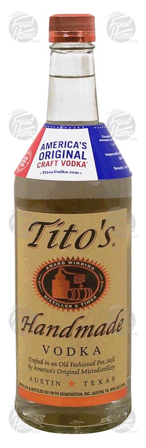 Tito's Handmade vodka, 40% alc. by vol. 750 milliliter