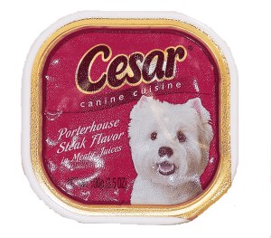 Cesar porterhouse steak flavor in meaty juices 3.5 ounce