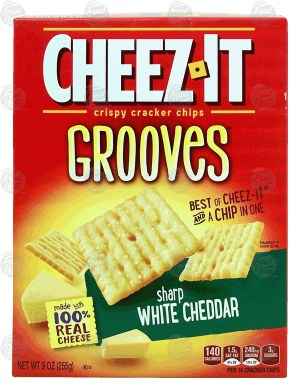 Sunshine Cheez-It grooves; sharp white cheddar crispy cracker chips 9 ounce