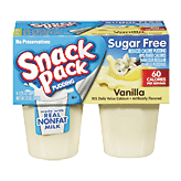 Snack Pack sugar free vanilla pudding, 4 3.25-oz. cups 13 ounce
