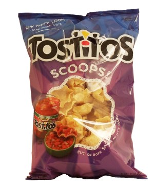 Tostitos Scoops bowl shaped 100% white corn tortilla chips 10 ounce