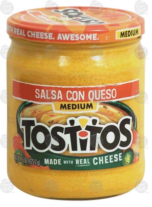 Tostitos salsa con queso, medium 15 ounce