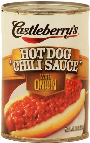 Castleberry's hot dog chili sauce with onion 10 ounce