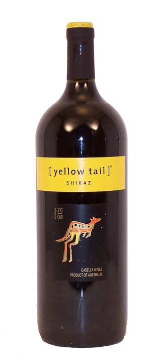 Yellow Tail shiraz, south eastern australia, 13.5% alc./vol. 1.5