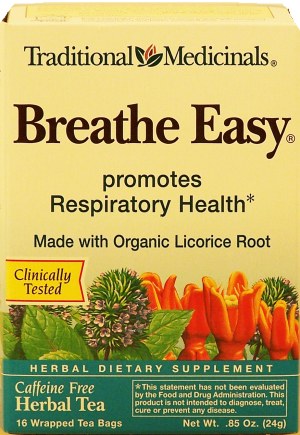 Traditional Medicinals Breathe Easy herbal tea promotes respiratory health, 16-bags 0.85 ounce