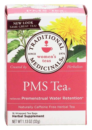 Traditional Medicinals PMS tea herbal tea relieves premenstrual water retention, caffeine free, 16-tea bags 1.13 ounce