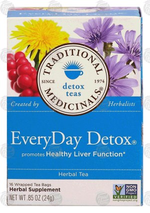 Traditional Medicinals EveryDay Detox herbal tea promotes healthy liver function, 16 wrapped tea bags 0.85 ounce
