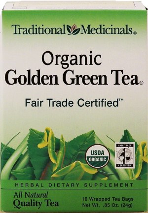 Traditional Medicinals Organic Golden Green Tea, herbal dietary supplement, fair trade certificed, 16-bags 0.85 ounce