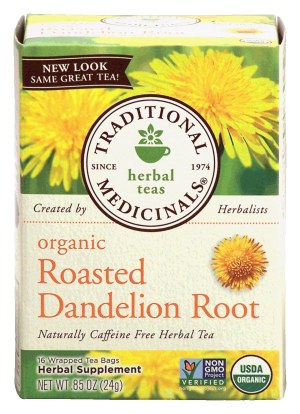 Traditional Medicinals roasted dandelion root organic herbal tea, caffeine free, 16-tea bags 0.85 ounce