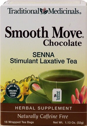 Traditional Medicinals Smooth Move Chocolate stimulant laxative tea, senna, caffeine free, 16-tea bags 1.13 ounce