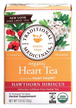 Traditional Medicinals tonic teas organic Heart Tea, hawthorn hibiscus herbal supplement, 16-bags 1.13 ounce
