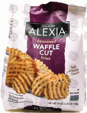 Alexia seasoned waffle cut fries, frozen bag 20 ounce