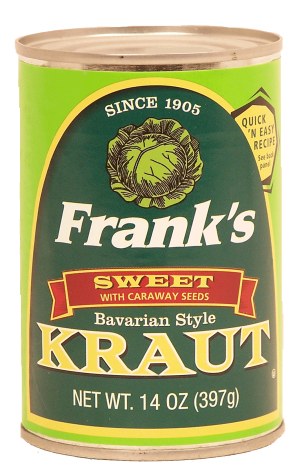 Frank's bavarian style kraut sweet with caraway seeds 14 ounce