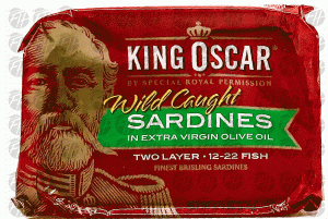 King Oscar sardines in extra virgin olive oil, double layer 3.75 ounce