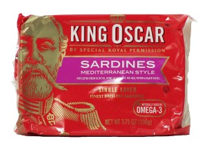 King Oscar sardines mediterranean style, single layer 3.75 ounce