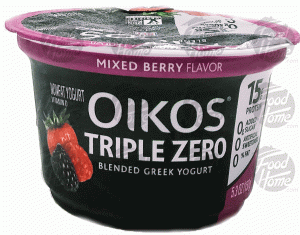 Dannon Oikos mixed berry blended greek yogurt, cup 5.3 ounce