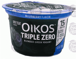Dannon Oikos blueberry blended greek yogurt, cup 5.3 ounce