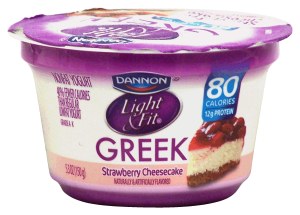 Dannon Light & Fit nonfat greek yogurt, strawberry cheesecake 5.3 ounce