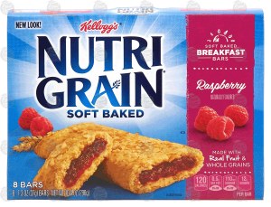 Kellogg's Nutri-Grain soft baked raspberry breakfast bars, 8-bars 10.4 ounce