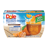 Dole Fruit Bowls Mandarin Oranges In Light Syrup 4 Oz Cup 4 pack