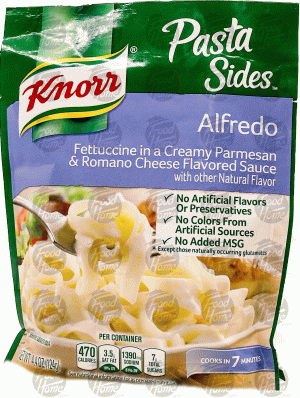 Knorr Pasta Sides alfredo, fettuccini in a creamy parmesan & romano cheese flavored sauce 4.4 ounce