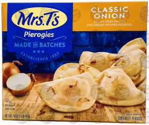 Mrs. T's classic onion; diced onions and creamy whipped potatoes, folded in pasta shell, 12 pierogies 16 ounce