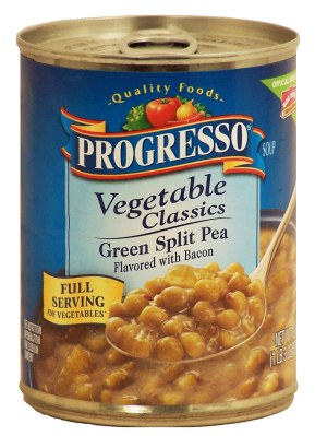 Progresso Vegetable Classics green split pea soup flavored with bacon, ready to serve 19 ounce