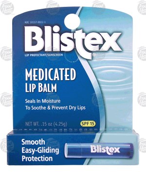 Blistex medicated lip balm, seals in moisture, spf 15 0.15 ounce