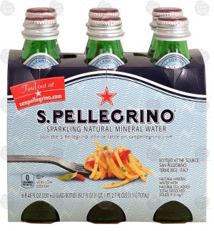 S. Pellegrino sparkling natural mineral water, 6- 8.45 fl oz glass bottles 6 pack