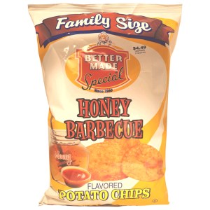Better Made Family Size honey barecue flavored potato chips 8.5 ounce