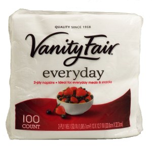 Vanity Fair everyday 2-ply white napkins 100 count