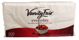 Vanity Fair everyday 2-ply white napkins 200 count