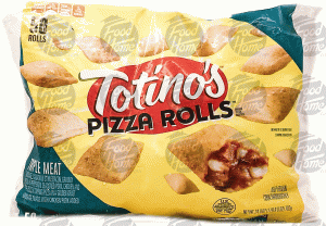 Totino's Pizza Rolls triple meat pizza roles, sausage, canadian style bacon, ground pork & pepperoni, frozen bag, 50-ct. 24.8 ounce
