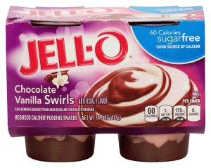 Jell-o chocolate vanilla swirls pudding, sugar free, 4-cups, refrigerated item 14.5 ounce
