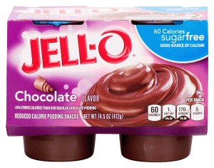 Jell-o chocolate reduced calorie pudding snacks, sugar free, 4 cups, refrigerated item 14.5 ounce