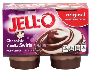 Jell-o chocolate vanilla swirls pudding snacks, 4 cups, refrigerated item 15.5 ounce