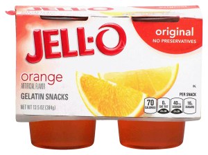 Jell-o orange gelatin snacks, 4 cups, refrigerated item 13.5 ounce