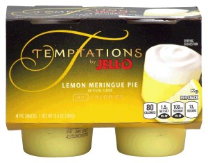 Jell-o Temptations lemon meringue pie snacks, 4 cups, refrigerated item 13.4 ounce