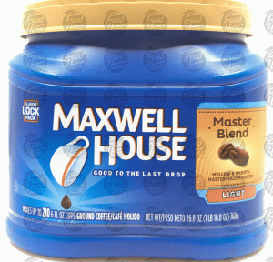 Maxwell House Master Blend light ground coffee, makes 210 6-fl. oz. cups 26.8 ounce