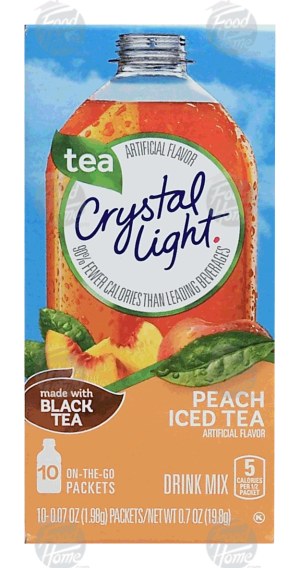 Crystal Light Iced Tea Mix On The Go Peach 10 Ct Packets 0.7 ounce