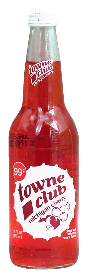 towne club michigan cherry, cherry soda with other natural flavors 16 fluid ounce
