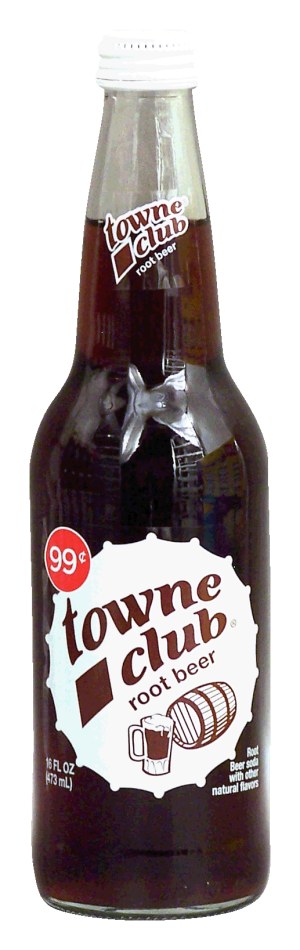 towne club root beer soda with other natural flavors 16 fluid ounce