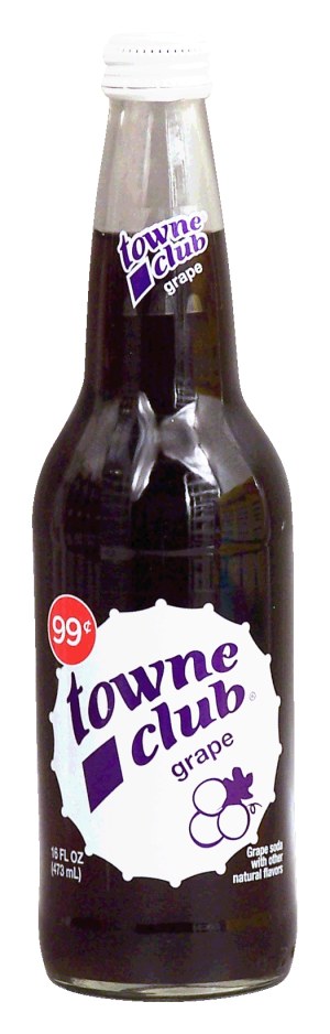 towne club grape soda with other natural flavors 16 fluid ounce