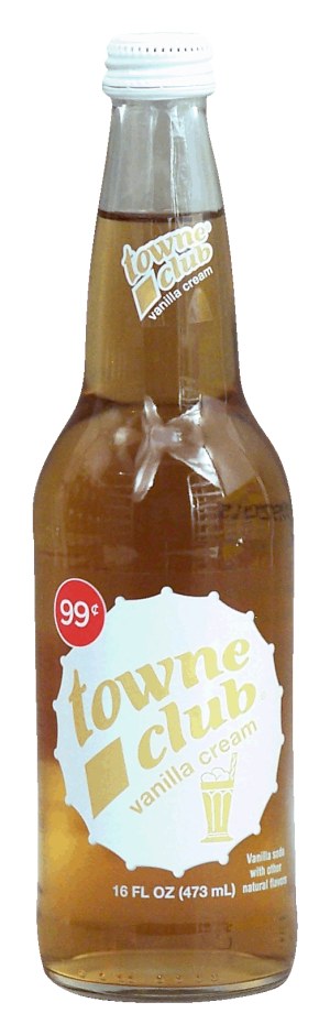 towne club vanilla cream soda with other natural flavors 16 fluid ounce
