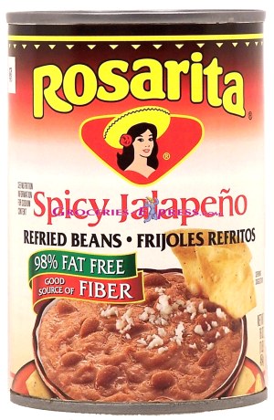 Rosarita spicy jalapeno refried beans, frijoles refritos 16 ounce